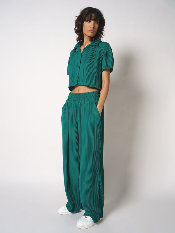 Pantalon taille haute vert