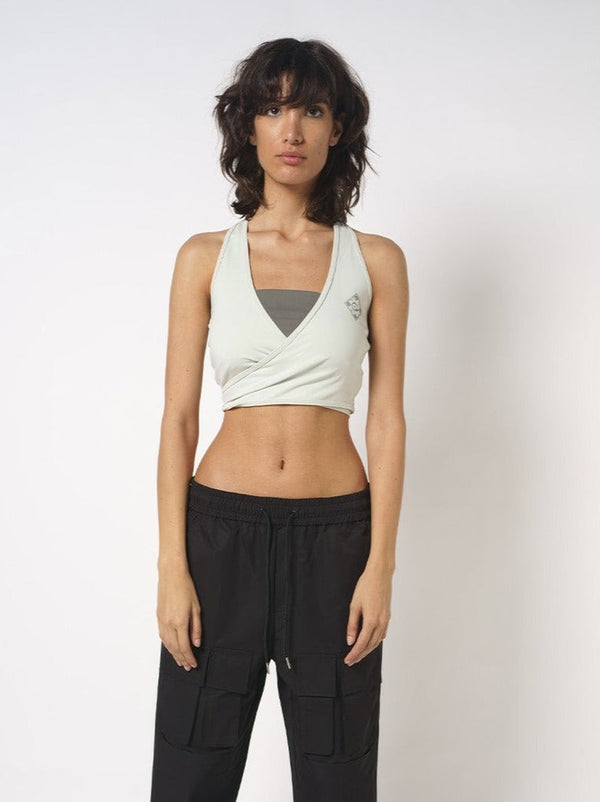 Off White With Gray Women'S Activewear Top