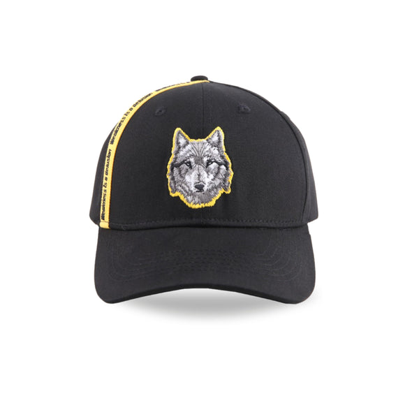 Casquette de baseball noire et jaune brodée Wolf Cenmar