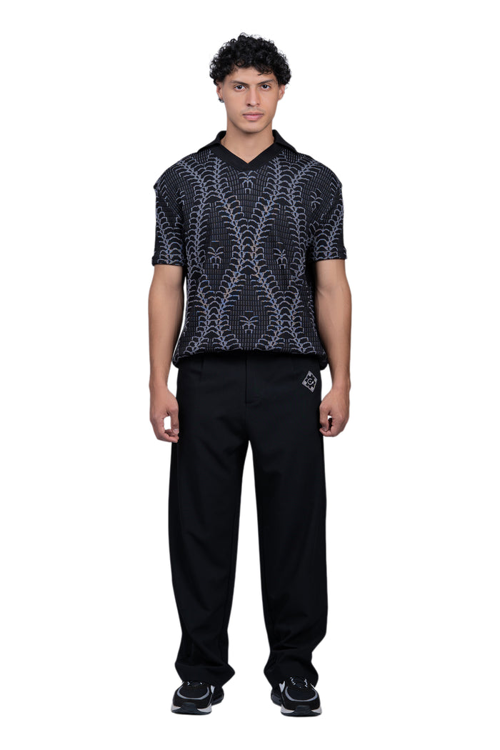 Black Polo With Cenmar Artwork