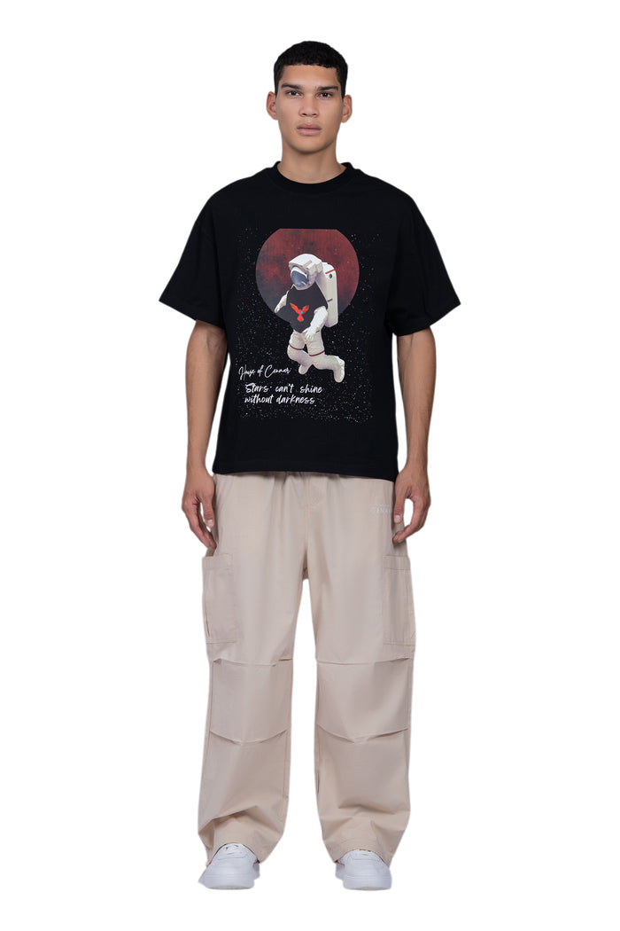 Black T-Shirt With Cenmar Astronaut Artwork