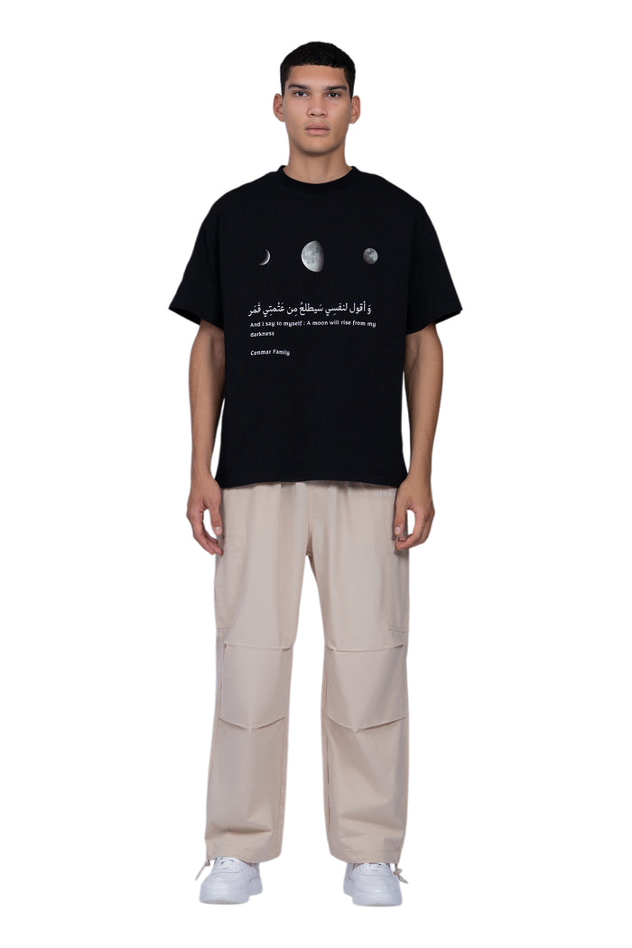 Black T-Shirt With Cenmar Moon Artwork