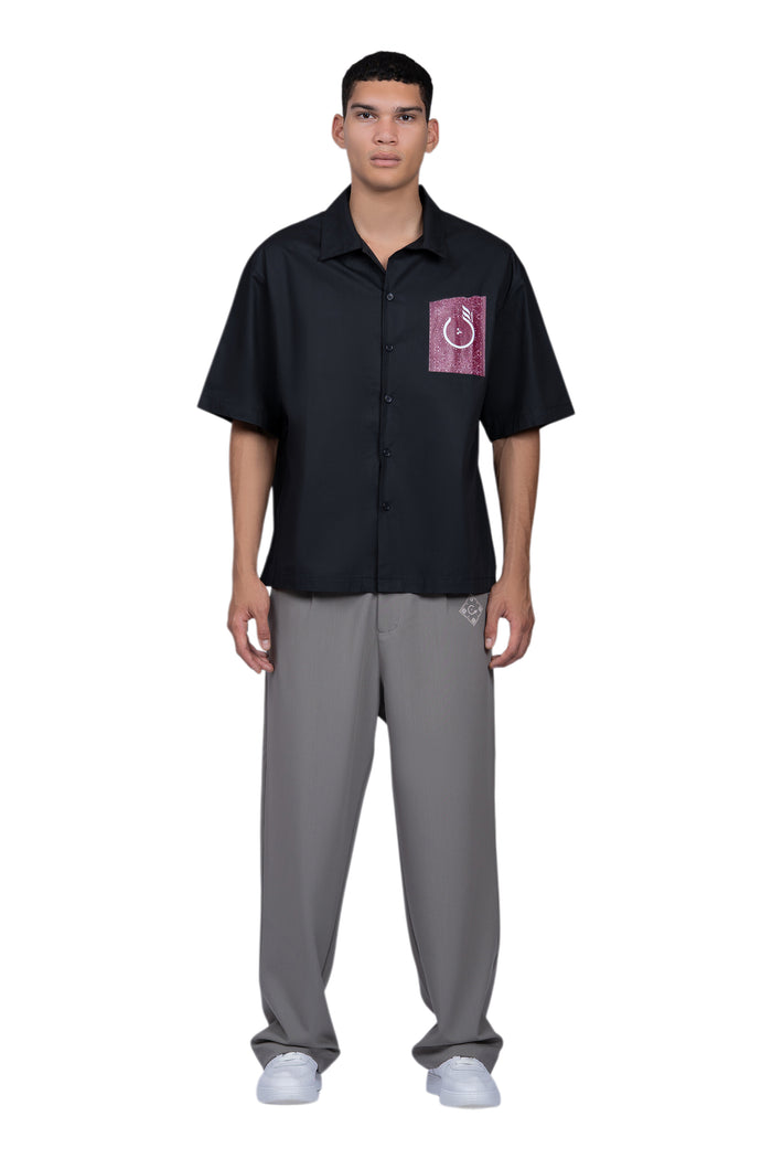 Black Shirt With Cenmar Purple Carpet Artwork