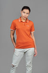 House Of Cenmar Damen Polo Orange T-Shirt