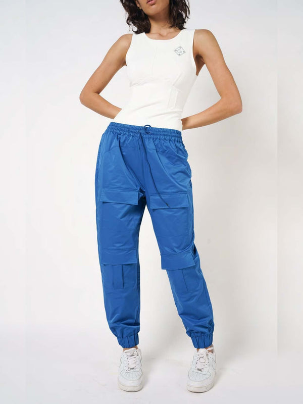 Blue Cargo-Pockets Pants