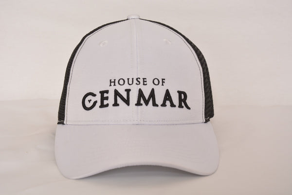 White And Black Hat With House Of Cenmar