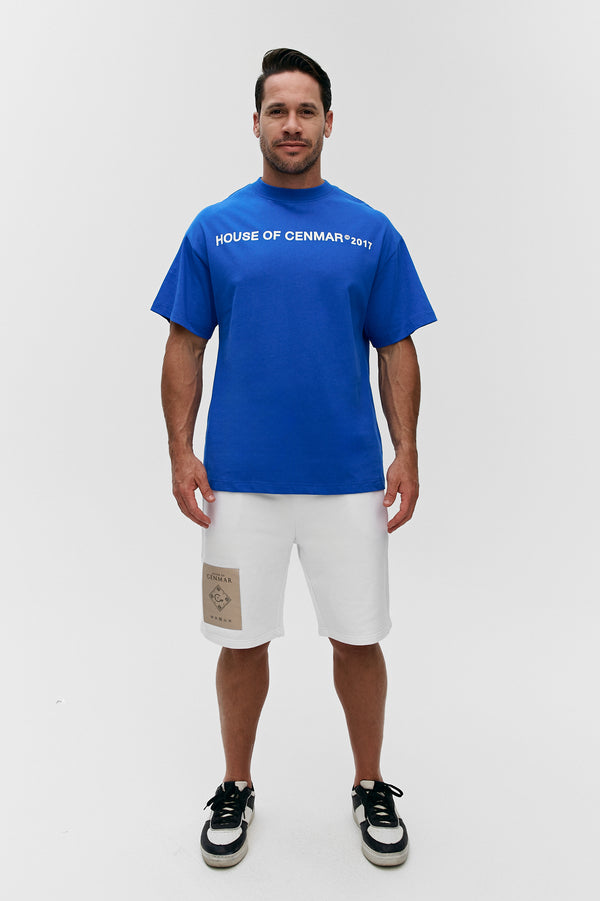 T-shirt blu con stampa House Of Cenmar