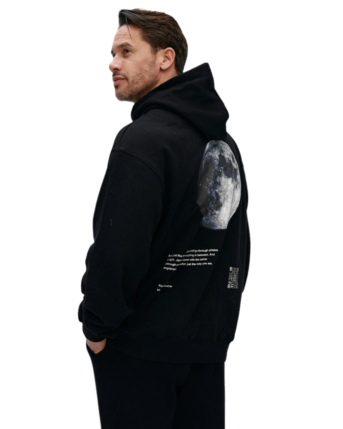 Black Hoodie With Cenmar Moon Artwork